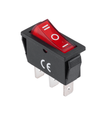 Schakelaar - 3 Standen - 250V 15A - Rood