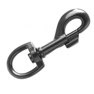 Musketon haak - 76mm - draaibaar - Zwart