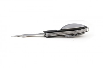 inklapbaar Survival Bestek + blikopener - zwart 3