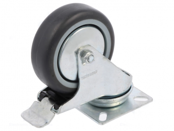 Zwenkwiel met rem - 50mm - 40kg - Grijs