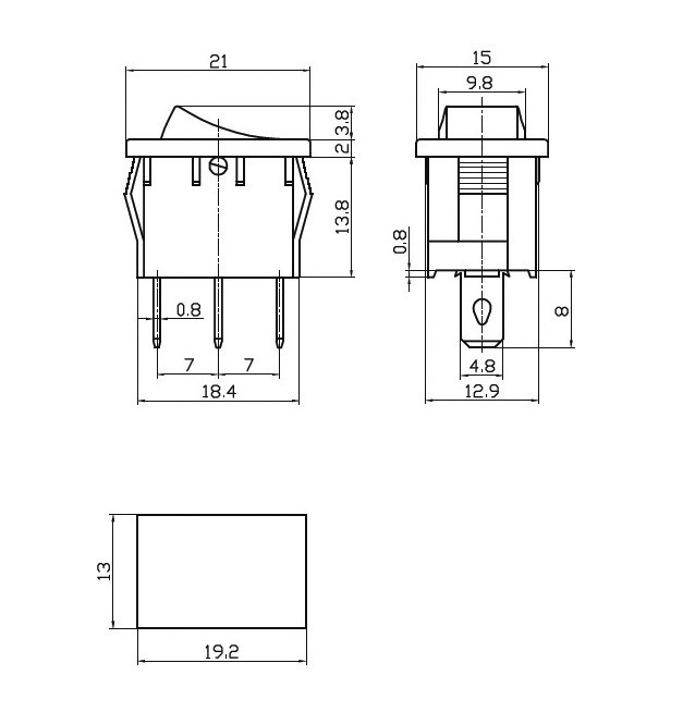 Disjuntor Dc 32 V Ac 125 V/250 V 15a Botão De Reset Circuito