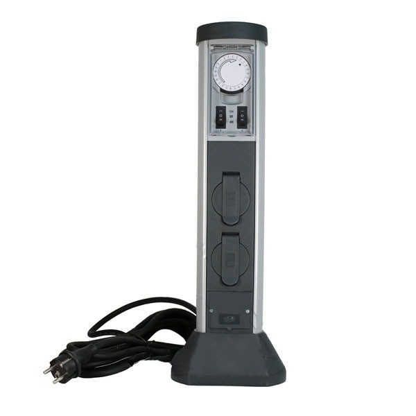 UNITEC Stopcontactverdeler voor de tuin in steen-look, tuinstopcontact