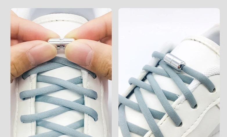 Elastische schoenveters - metalen sluiting - grijs PROLECH de webshop voor mannen