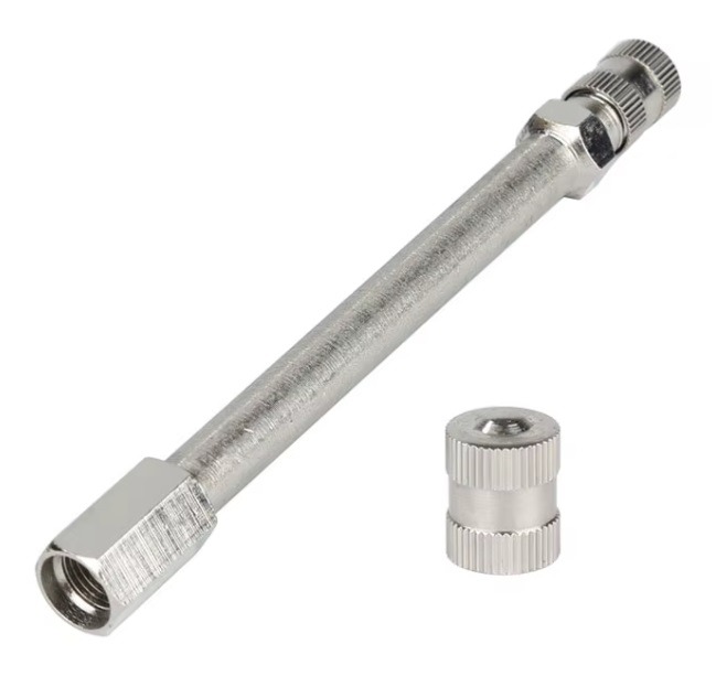 2 Stuks Ventielverlenging 10cm - Messing Autoventiel Verlenger Met Terugslagventiel Voor Banden